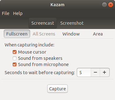 kazam screenrecorder